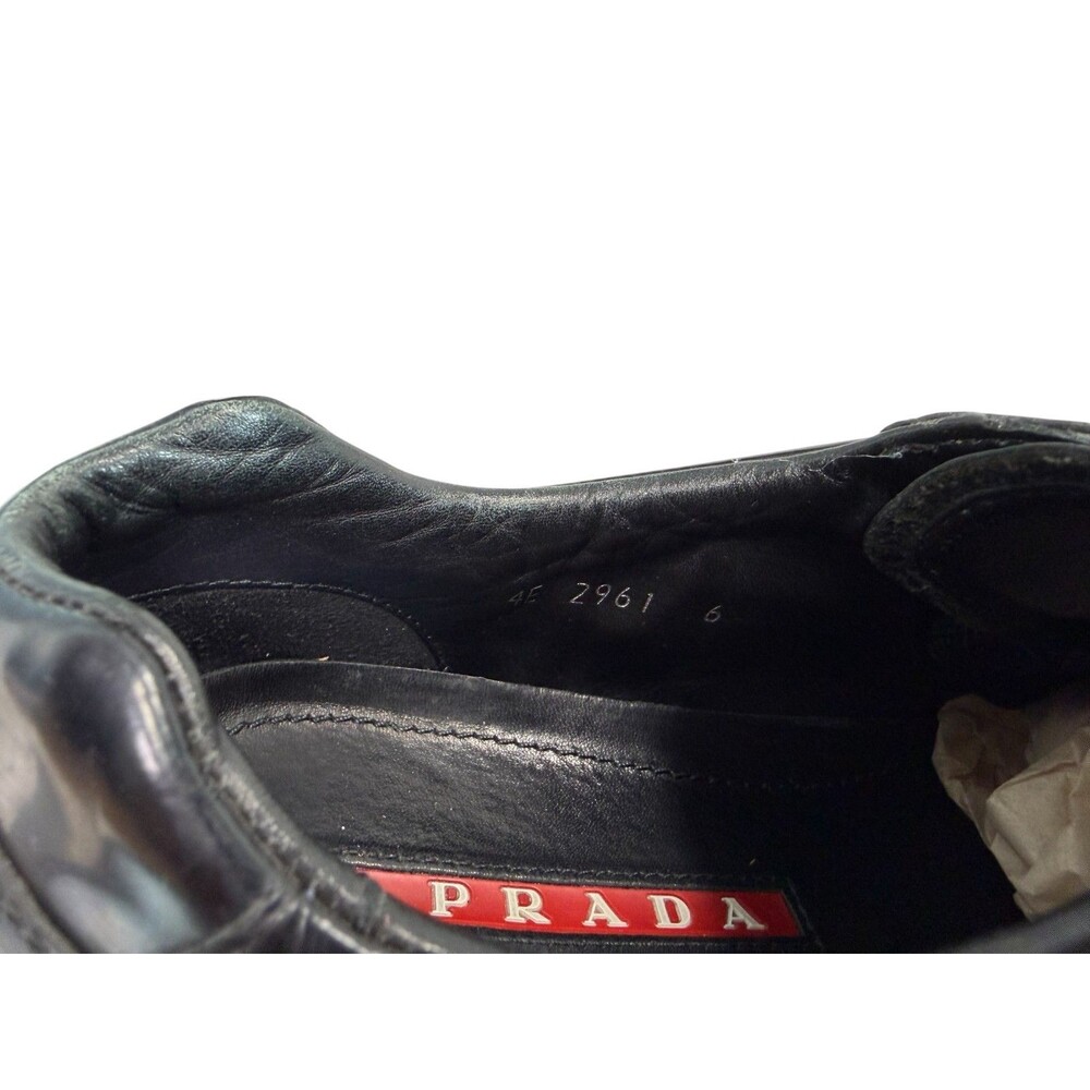Prada Men’s Black Leather Low Top Sneakers Size UK 6, US 7 (Fits US Size 8) - Picture 8 of 9